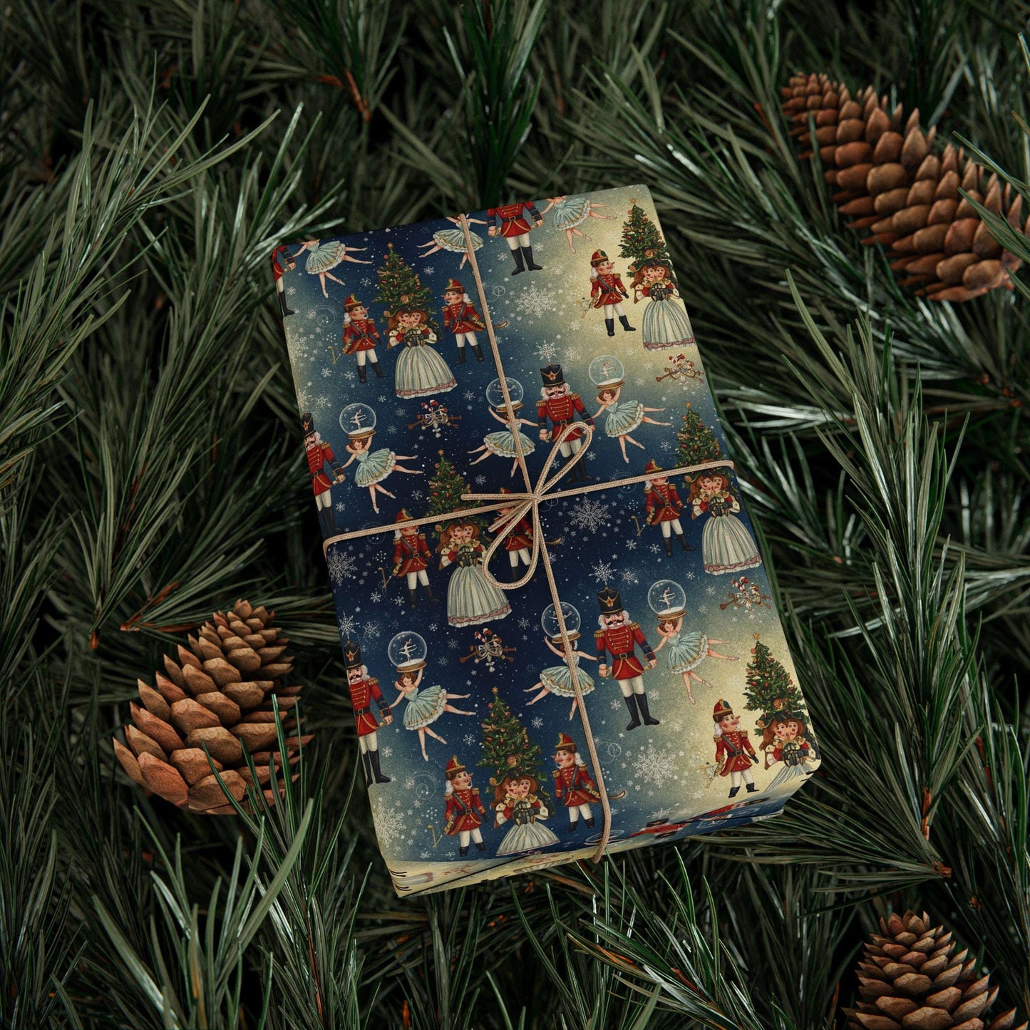 Christmas Nutcracker Gift Wrap Festive Holiday Wrapping Paper | Loki's Shop Too