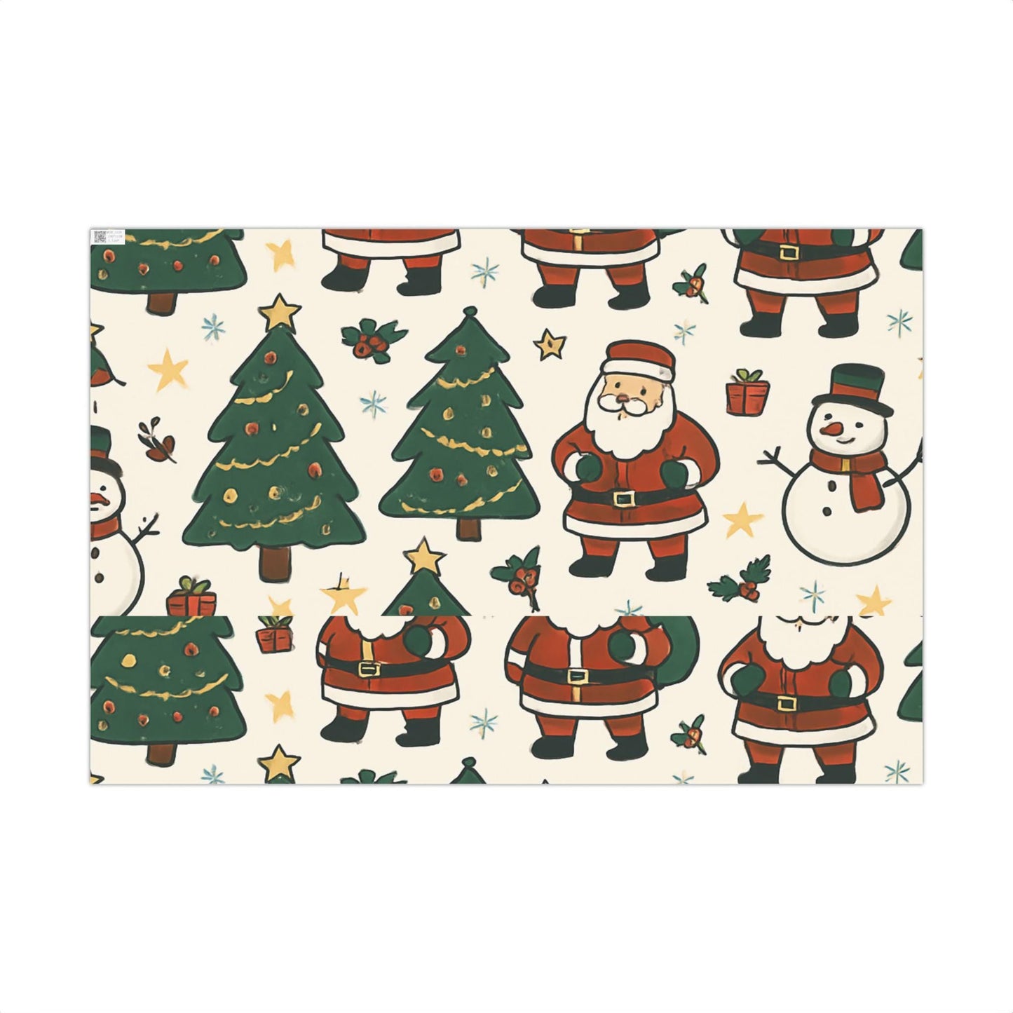 merry christmas gift wrap santa snowman design eco-friendly