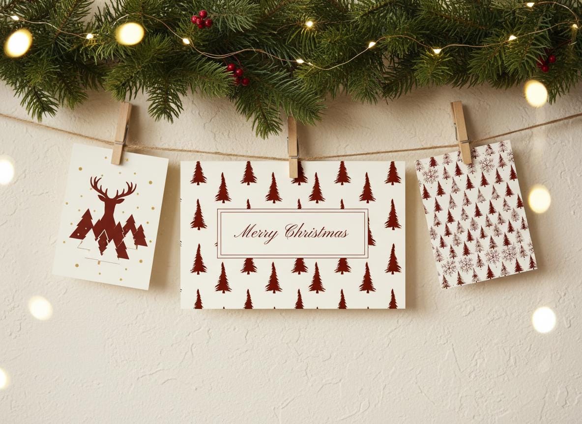 Editable Christmas Photo Card Template Printable Holiday Card (Digital Download) | Loki's Shop Too