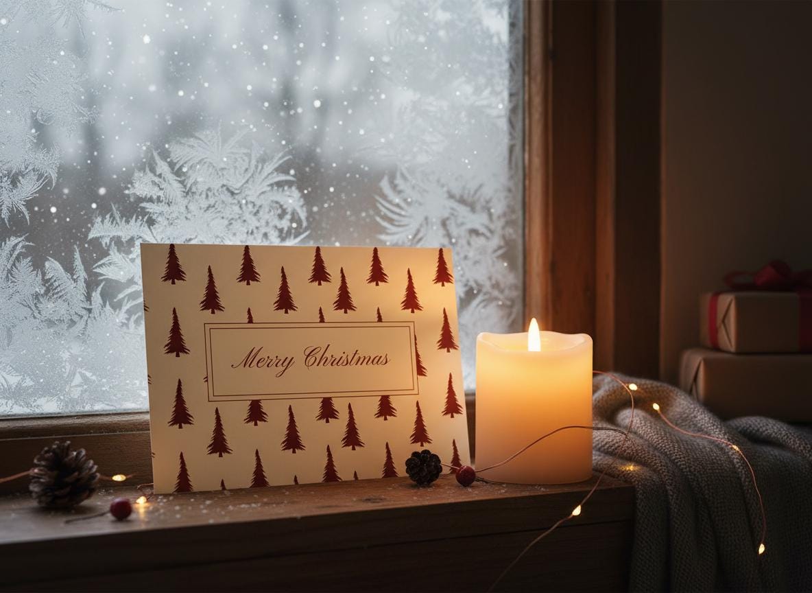 Editable Christmas Photo Card Template Printable Holiday Card (Digital Download)
