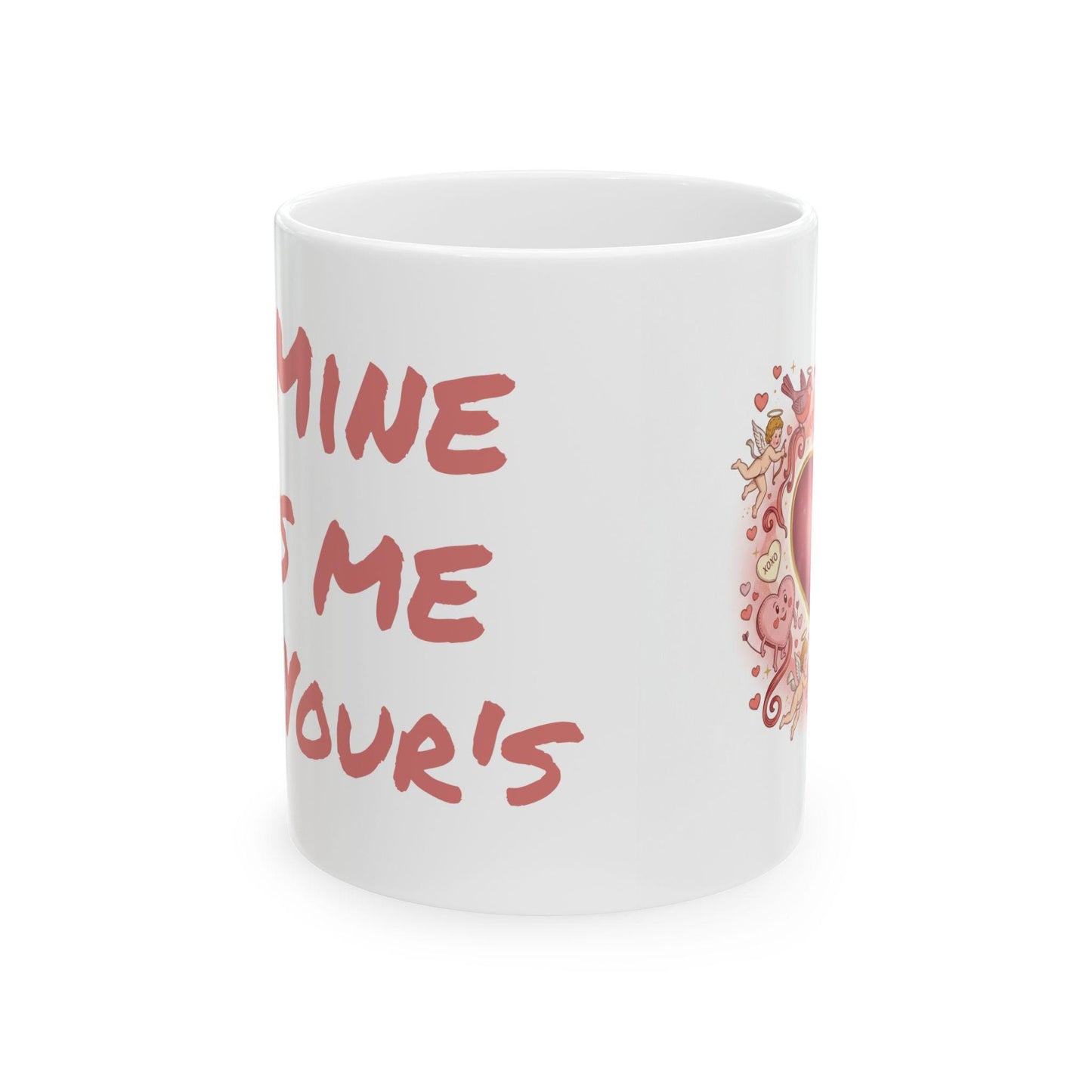 Be Mine Kiss Me I'm Yours Mug | Valentine Heart Floral Ceramic Mug | Loki's Shop Too