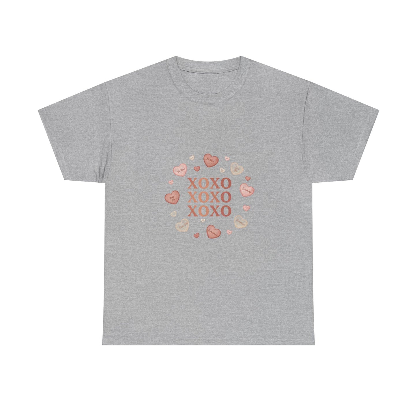 XOXO Hearts Valentine Kiss Tee | Pink Heart Circle | Loki's Shop Too