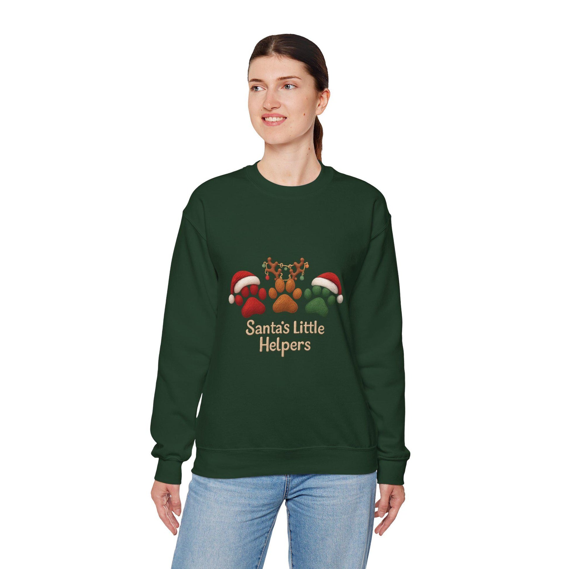 Santas Little Helpers Reindeer Paw Print Sweatshirt | Loki's Shop Too