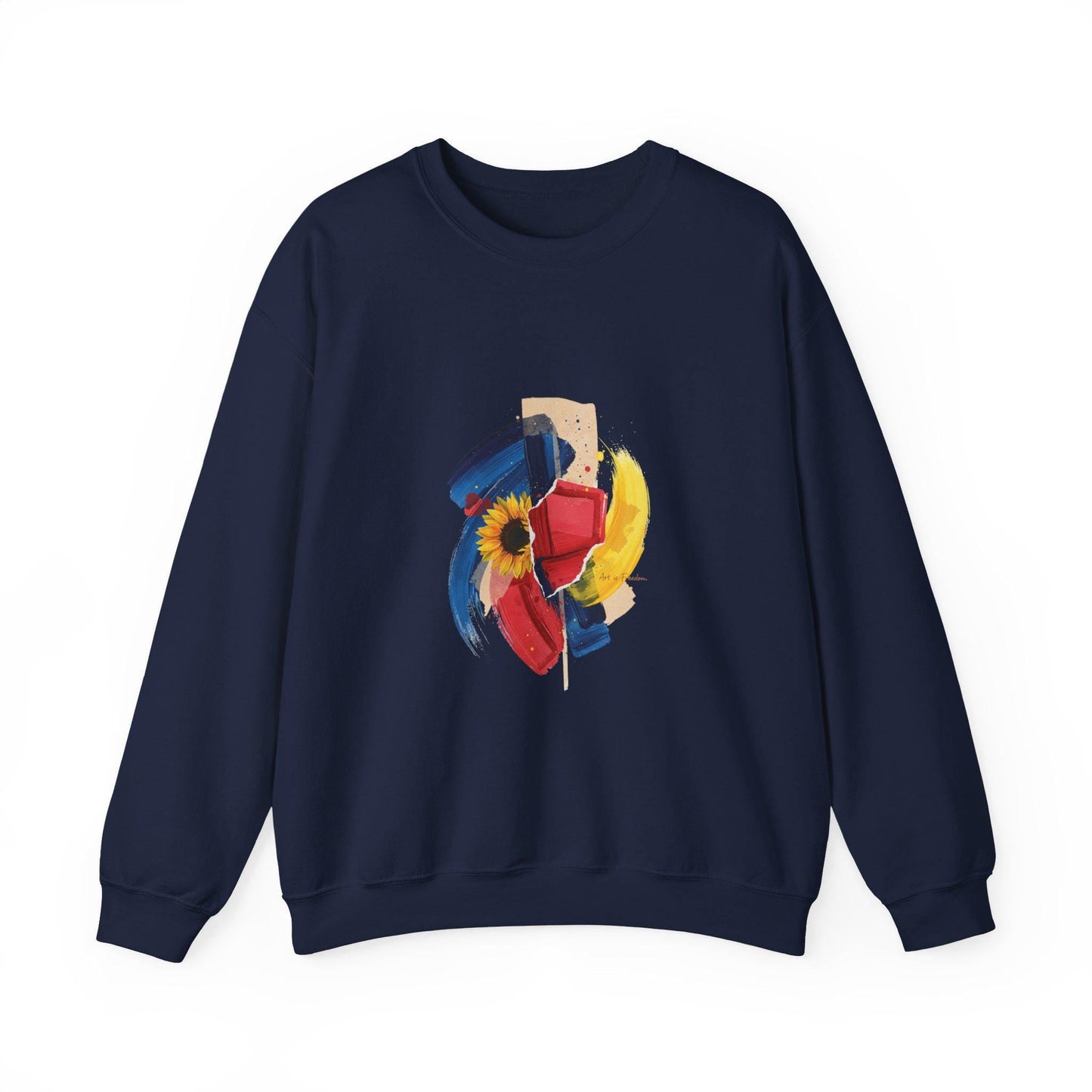 painterly abstract floral crewneck sweatshirt