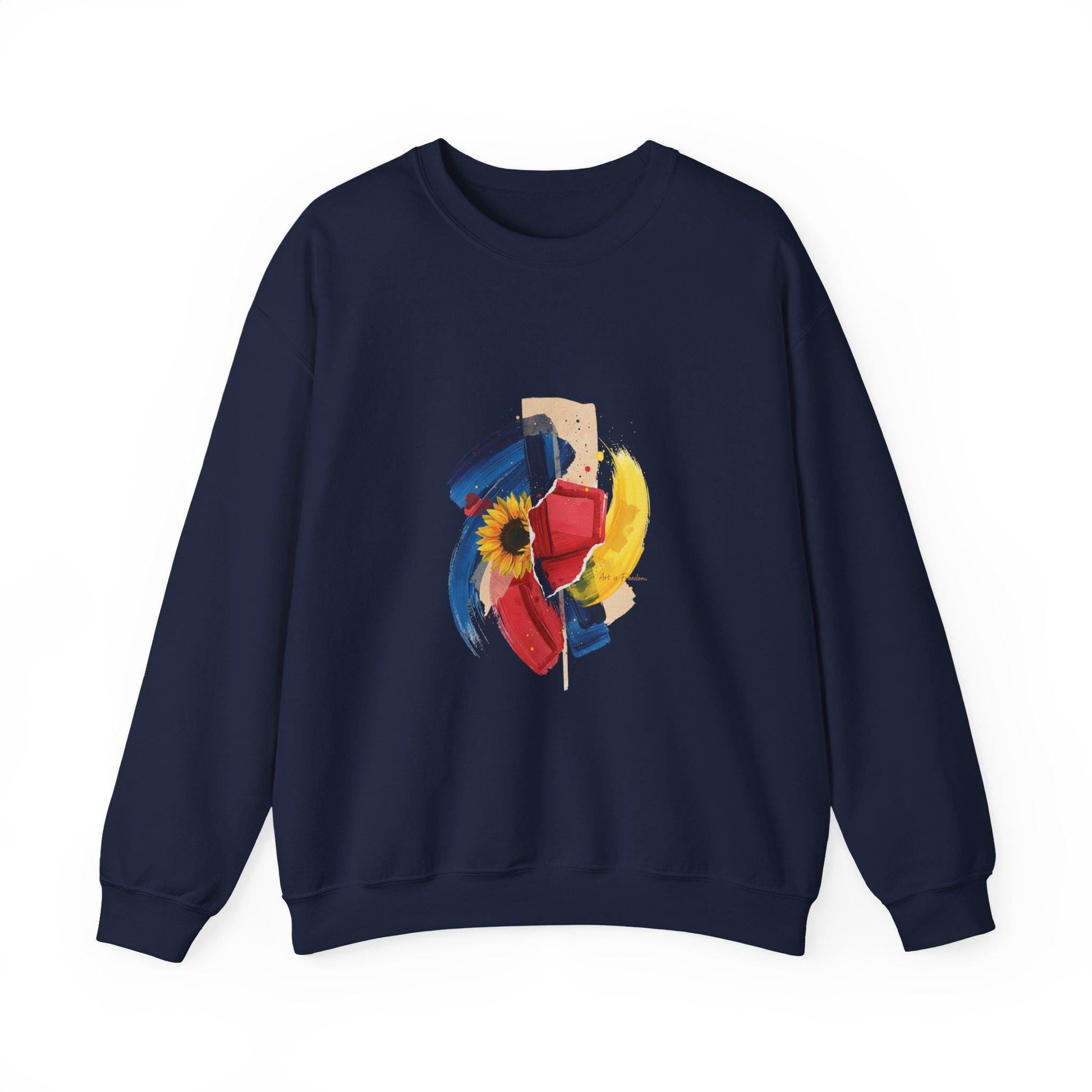 painterly abstract floral crewneck sweatshirt