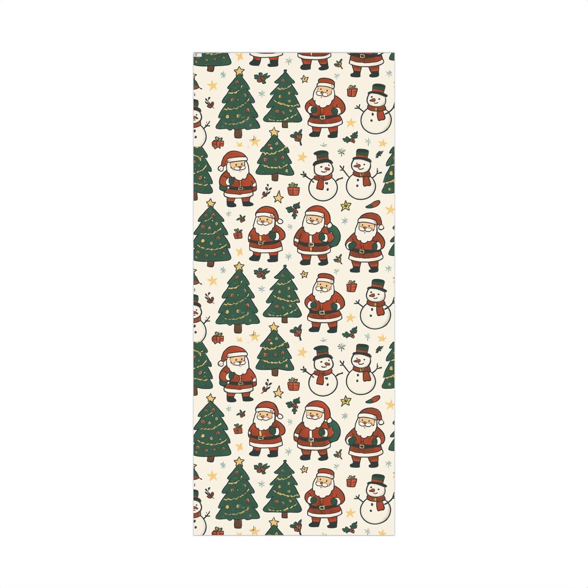 Merry Christmas Gift Wrap Santa Snowman Design Eco-Friendly | Loki's Shop Too