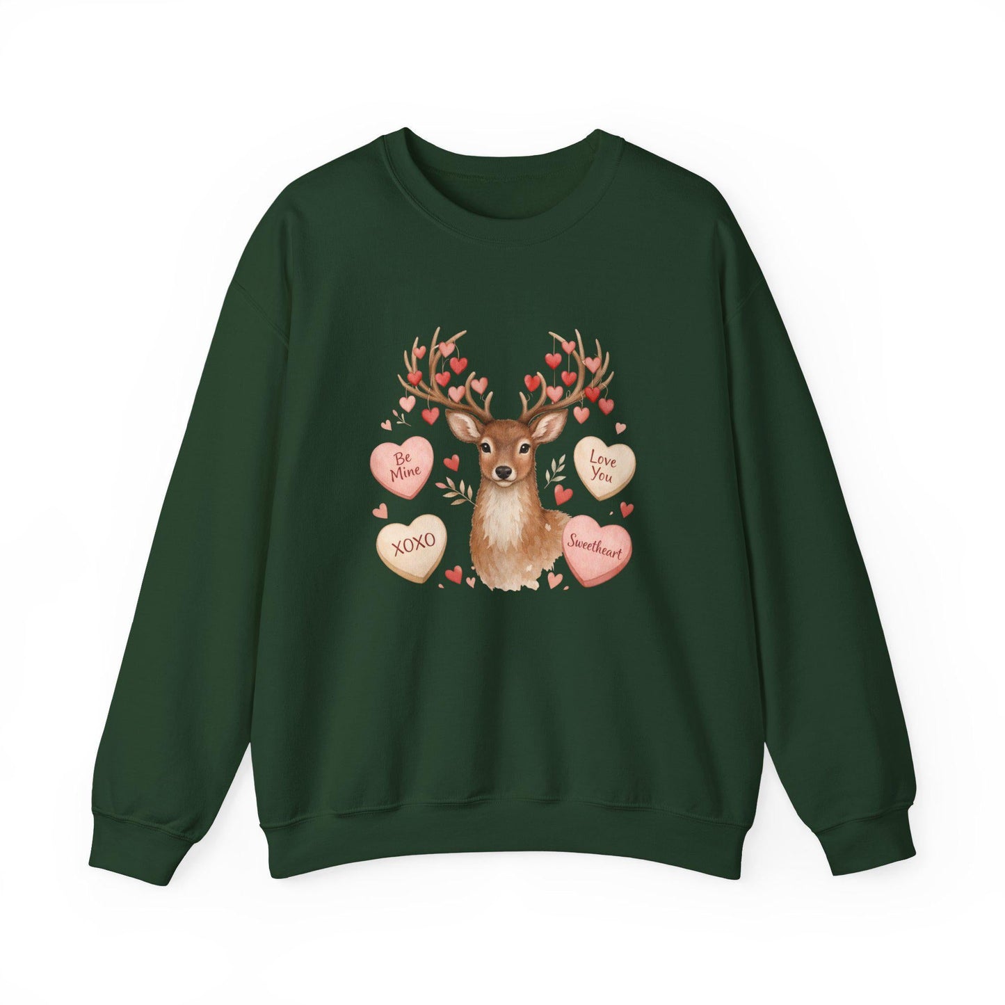 valentine reindeer crewneck sweatshirt