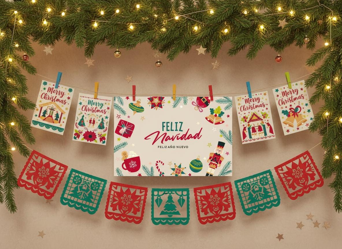 Feliz Navidad Card | Editable Spanish Christmas Template (Digital Download) | Loki's Shop Too