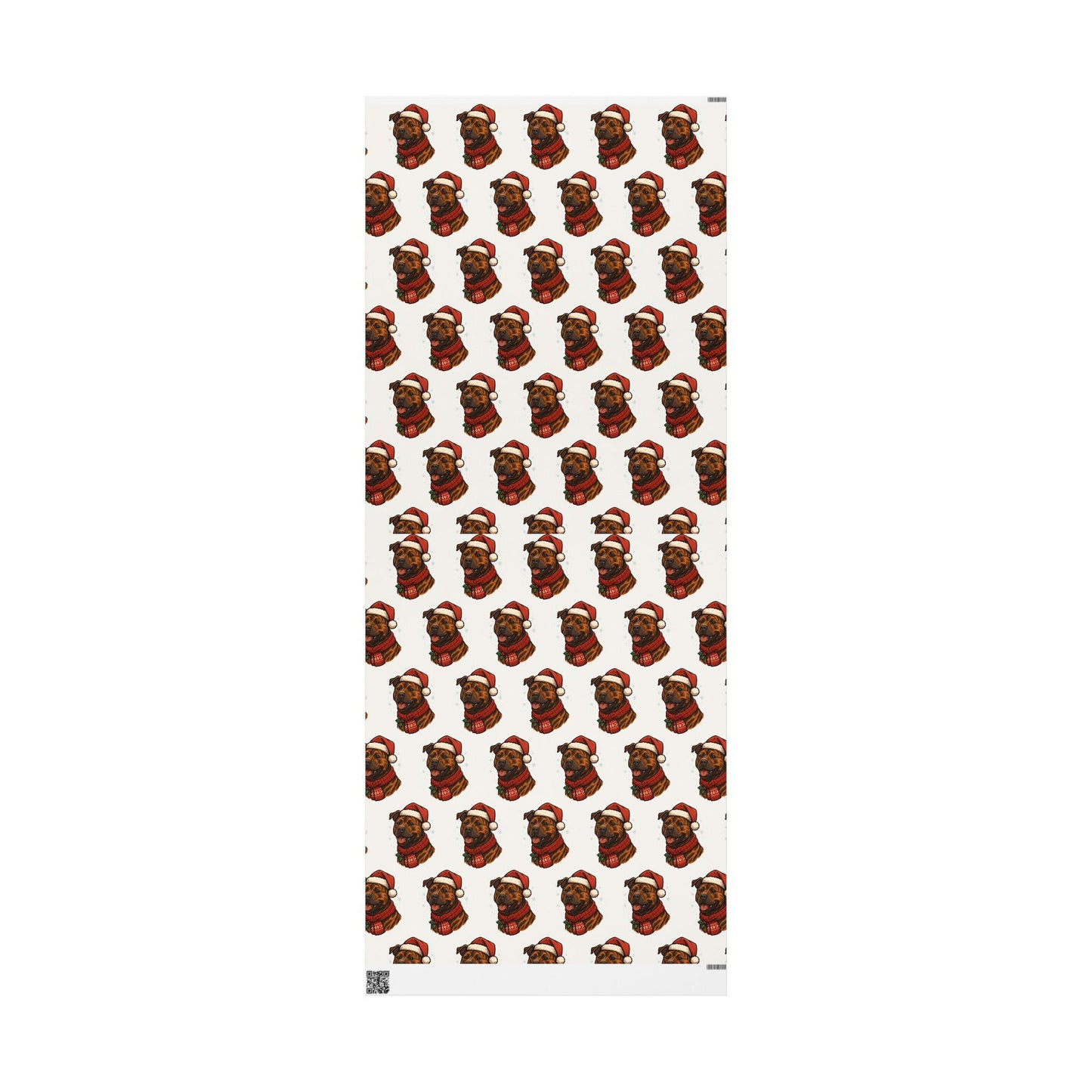Pitbull Santa Hat Wrapping Paper Holiday Dog Gift Wrap | Loki's Shop Too
