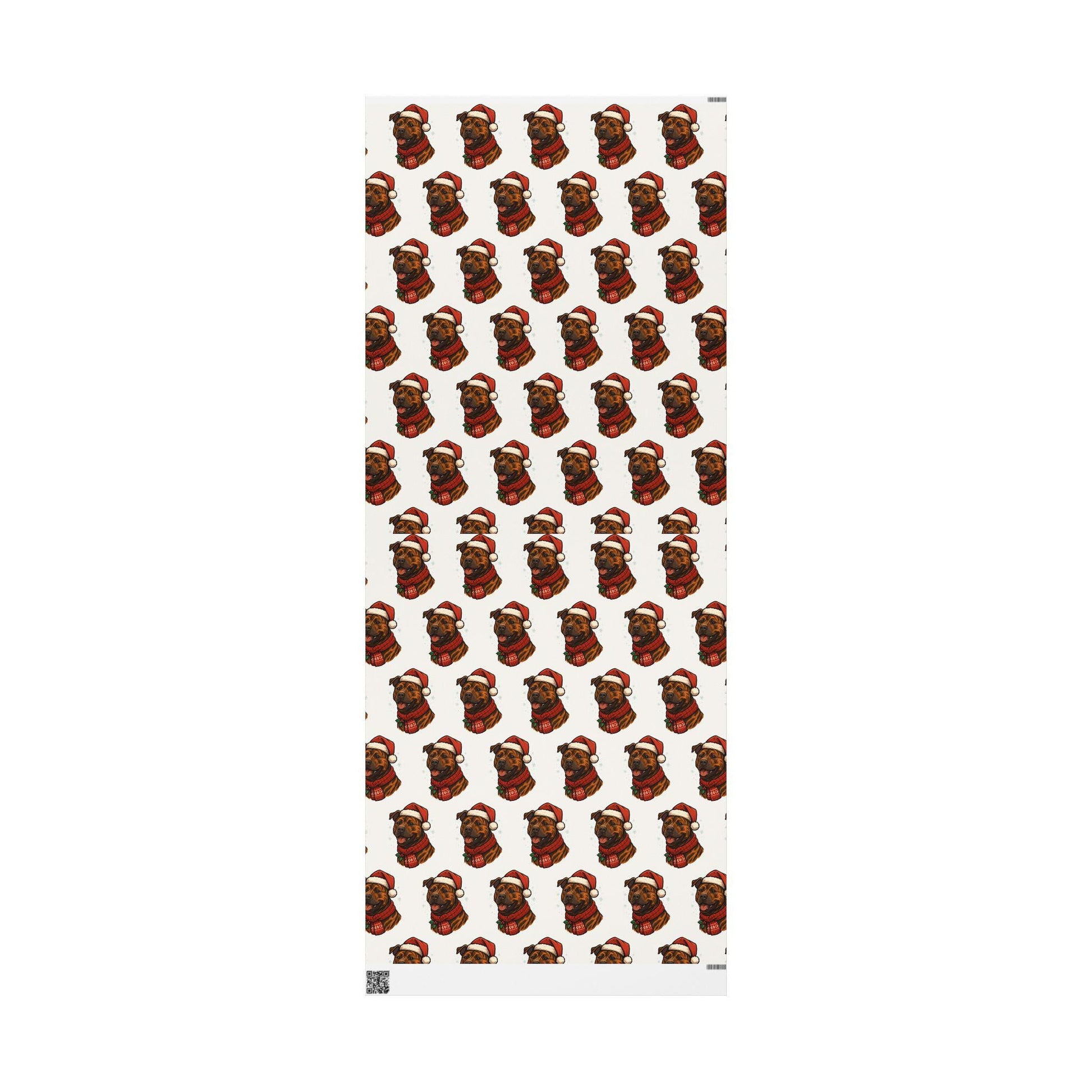 Pitbull Santa Hat Wrapping Paper Holiday Dog Gift Wrap | Loki's Shop Too