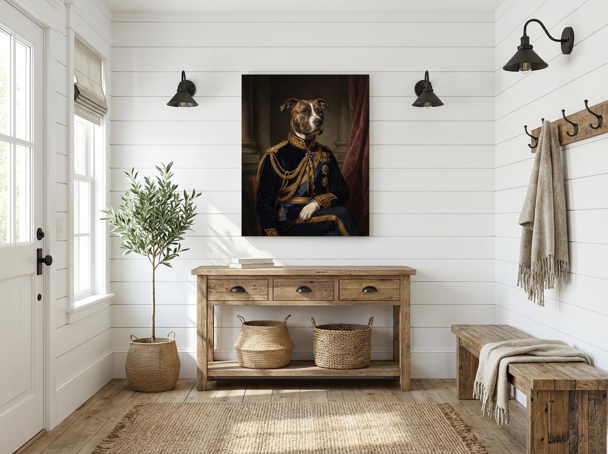 regal military dog portrait canvas matte stretched canvas