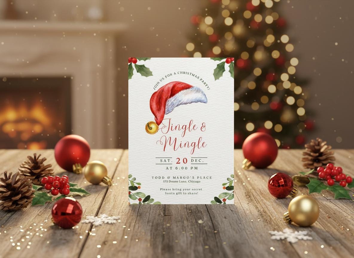 editable christmas party invitation holiday evite template