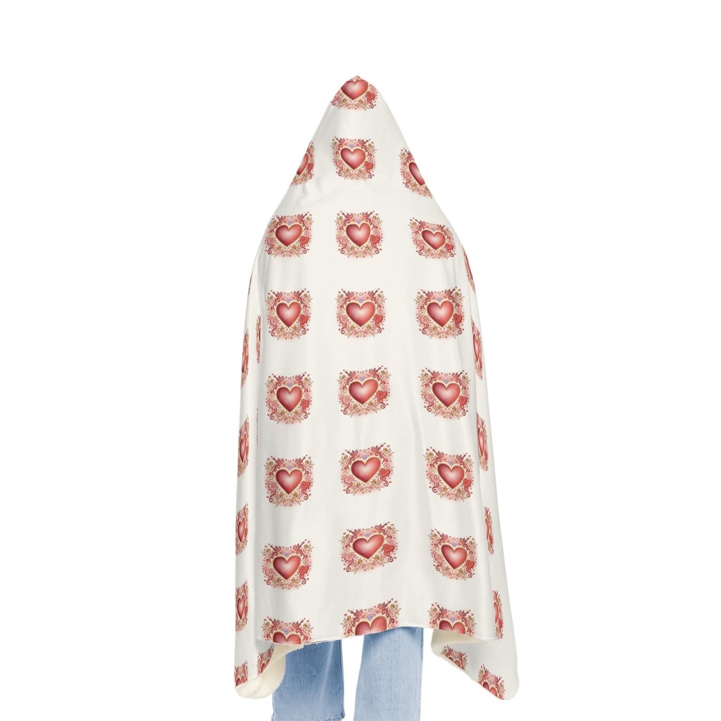 Hooded Snuggle Blanket With Hearts | Loki's Shop Too