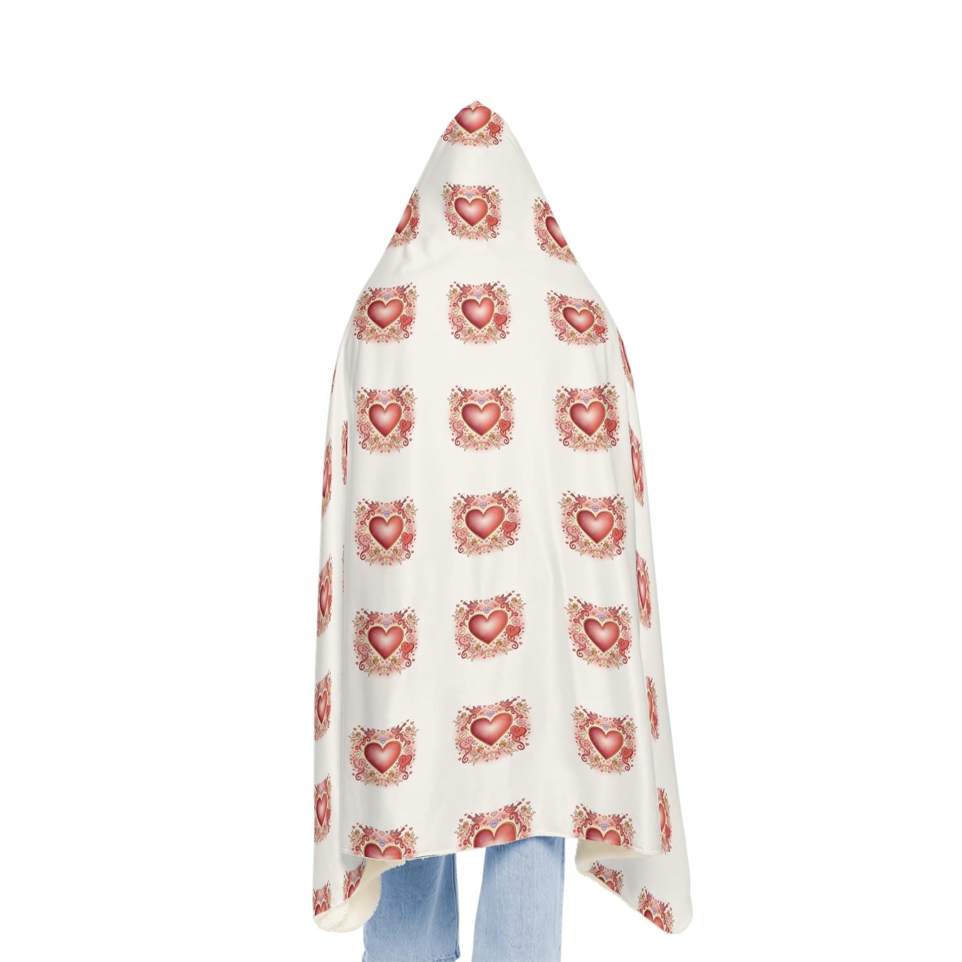 Hooded Snuggle Blanket With Hearts | Loki's Shop Too