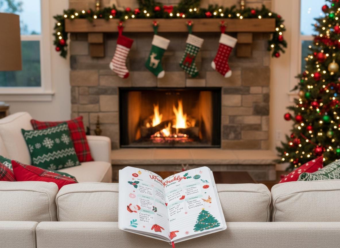 Weekly Planner Printable Christmas Theme – Seasonal Calendar Holiday Planning – Digital Download | Loki's Shop Too