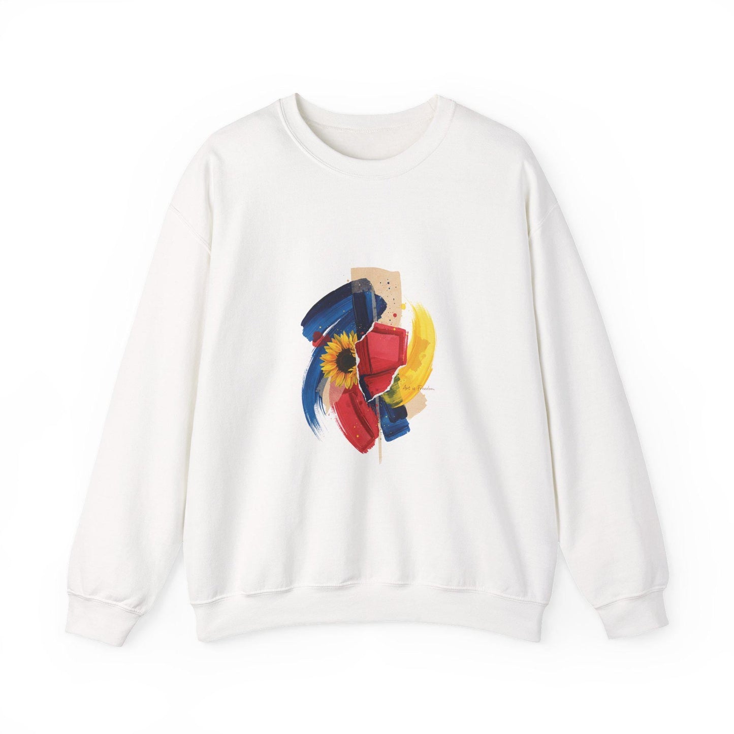 Painterly Abstract Floral Crewneck Sweatshirt | Artsy Brushstroke Graphic | Loki's Shop Too