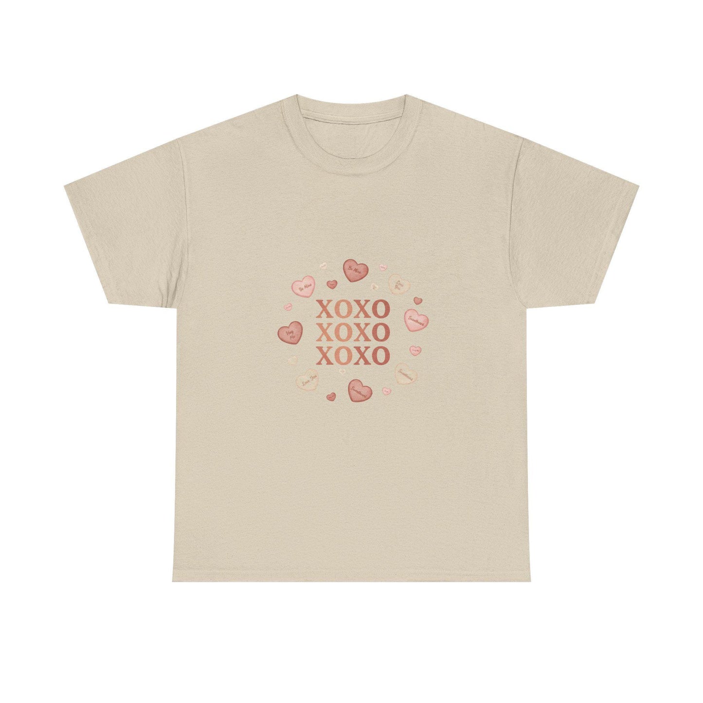 XOXO Hearts Valentine Kiss Tee | Pink Heart Circle | Loki's Shop Too