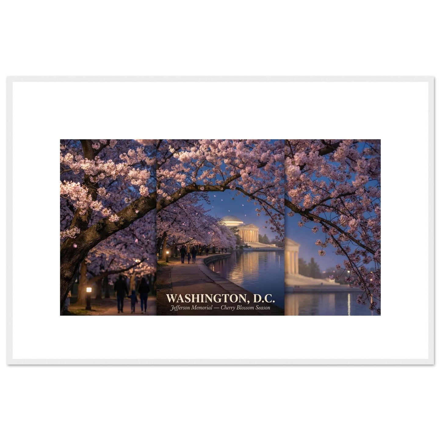 Ultra-Photorealistic Cherry Blossom Tunnel Framed Poster | Tidal Basin Art Print | Nature Wall Decor Gift | Loki's Shop Too