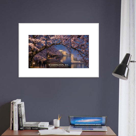 Ultra-Photorealistic Cherry Blossom Tunnel Framed Poster | Tidal Basin Art Print | Nature Wall Decor Gift | Loki's Shop Too