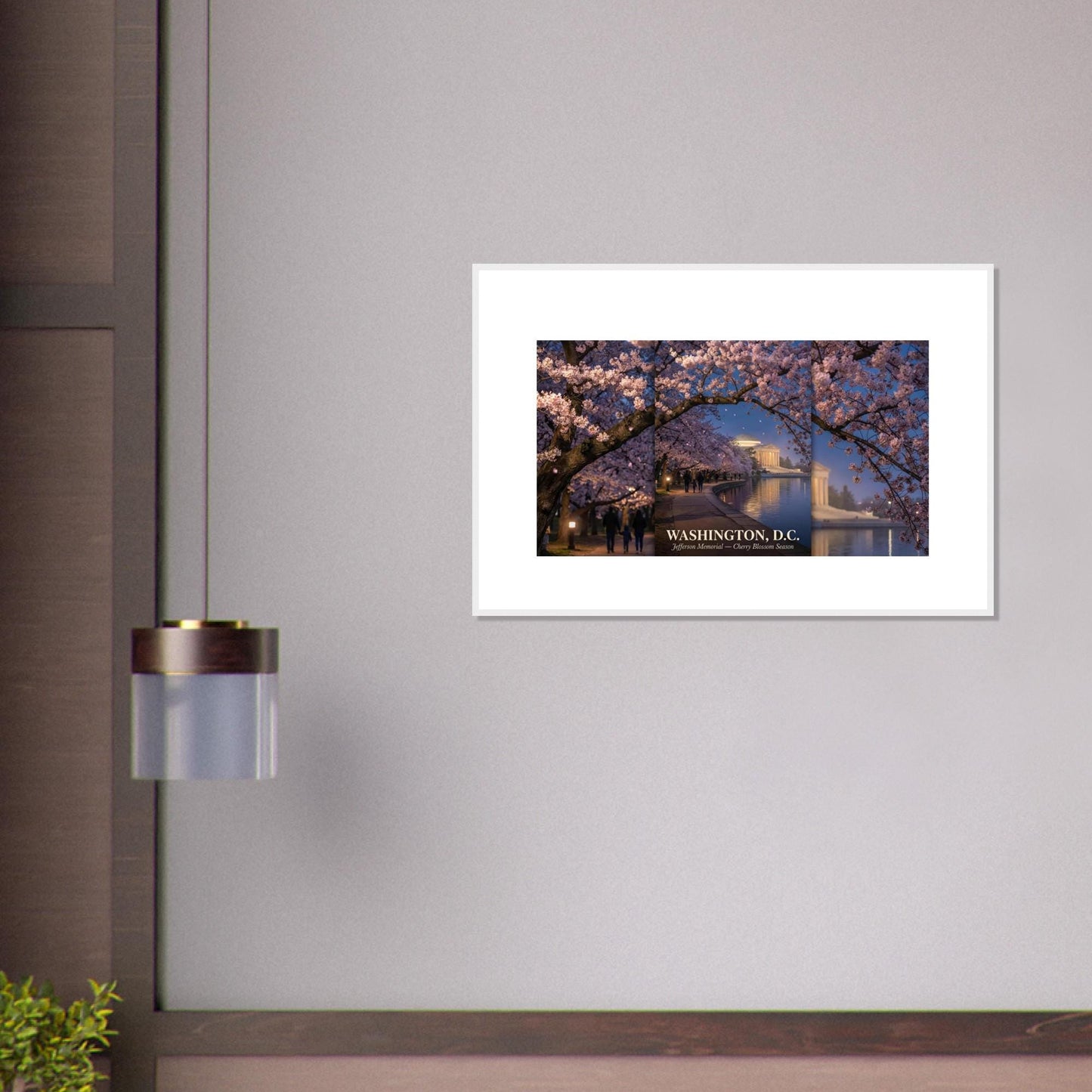 Ultra-Photorealistic Cherry Blossom Tunnel Framed Poster | Tidal Basin Art Print | Nature Wall Decor Gift | Loki's Shop Too