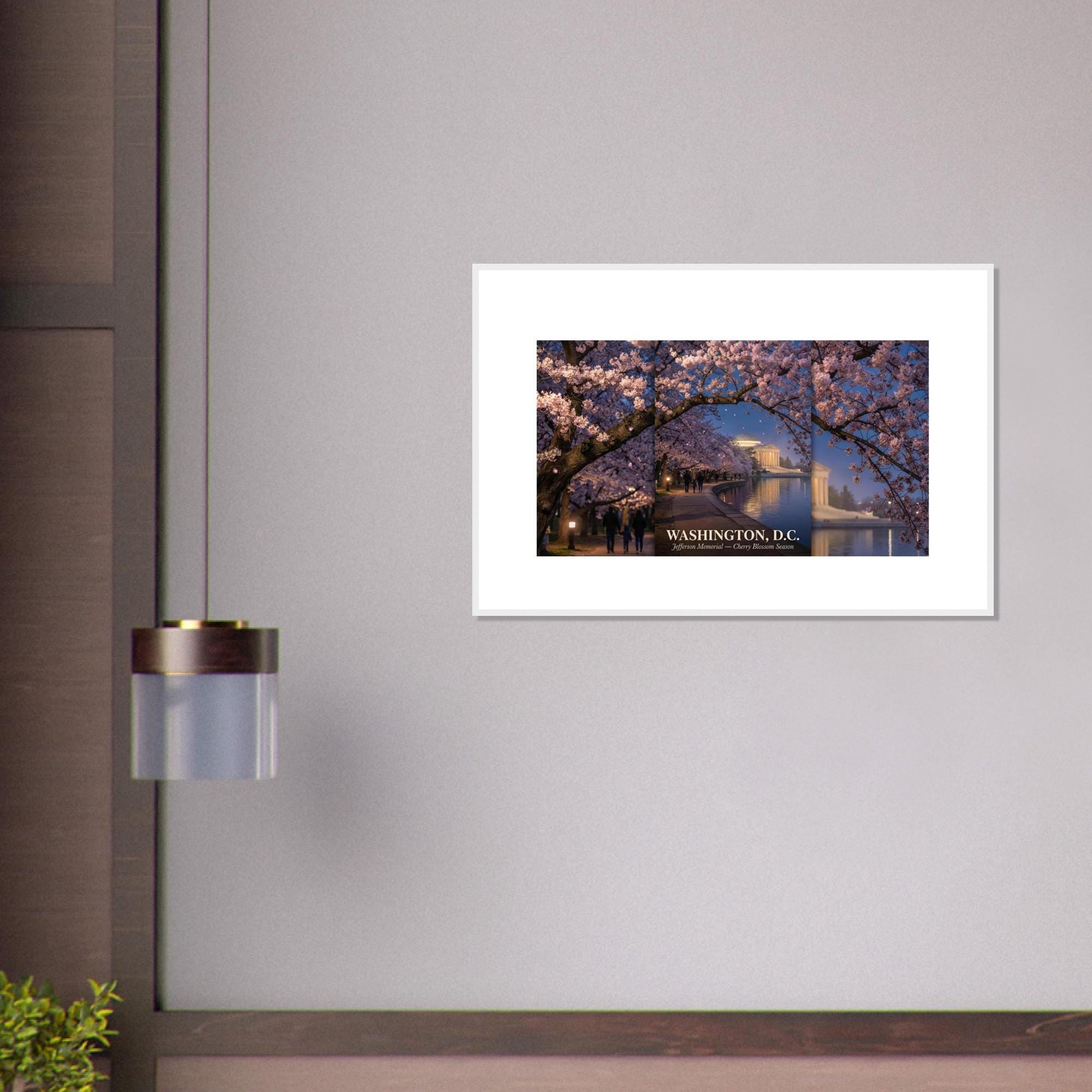 Ultra-Photorealistic Cherry Blossom Tunnel Framed Poster | Tidal Basin Art Print | Nature Wall Decor Gift | Loki's Shop Too