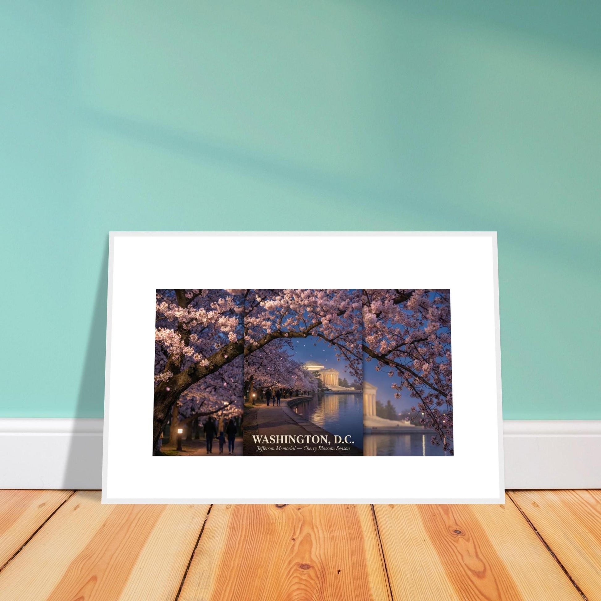 Ultra-Photorealistic Cherry Blossom Tunnel Framed Poster | Tidal Basin Art Print | Nature Wall Decor Gift | Loki's Shop Too