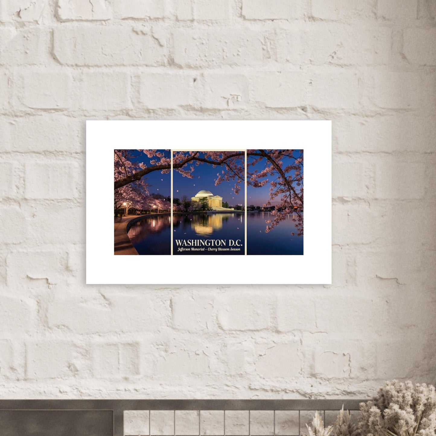 Washington DC Jefferson Memorial Cherry Blossoms Dusk Fine Art Print (Giclée Poster) | Loki's Shop Too